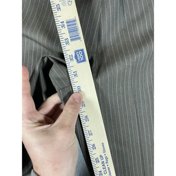 Burberry London 100% Wool Brown Striped Men's Blazer Sport Jacket 40R + Pants - Picture 13 of 14